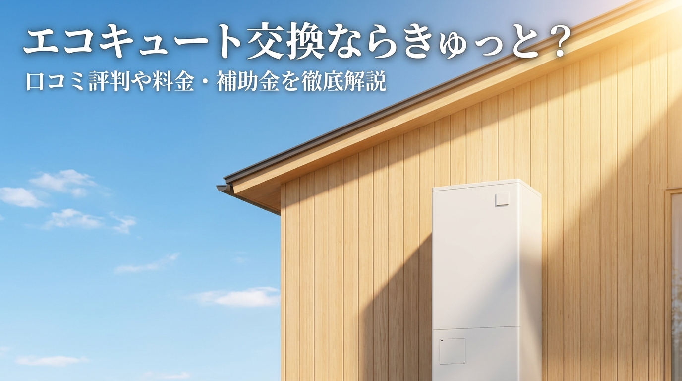 エコキュート交換ならきゅっと？口コミ評判や料金・補助金を徹底解説