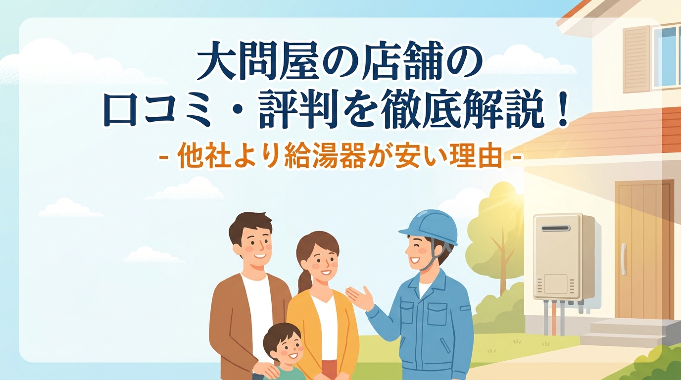 大問屋の店舗の口コミ・評判を徹底解説！他社より給湯器が安い理由